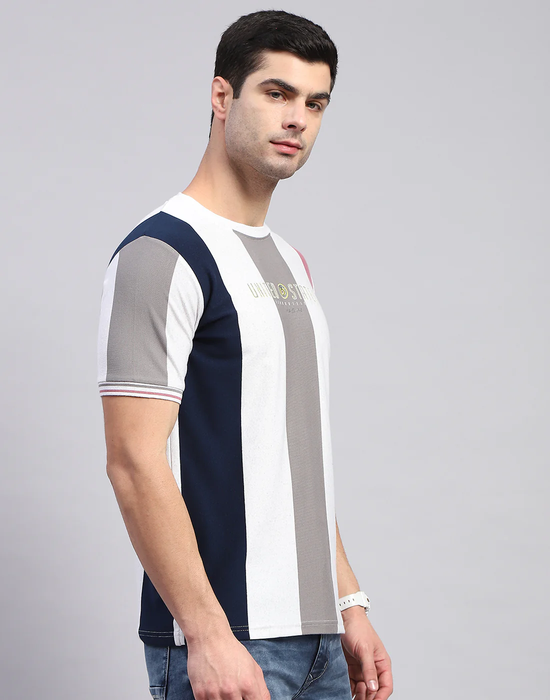 Men Multi Color Printed Round Neck Half Sleeve T-Shirt - Image 4