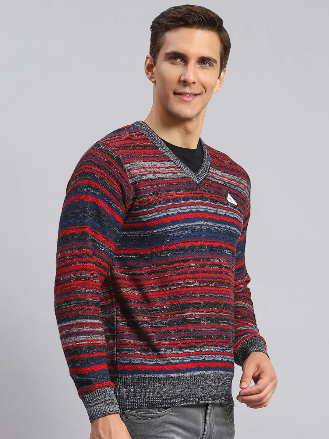 Men Multicolor Jaquard Wool blend Pullover - Image 3