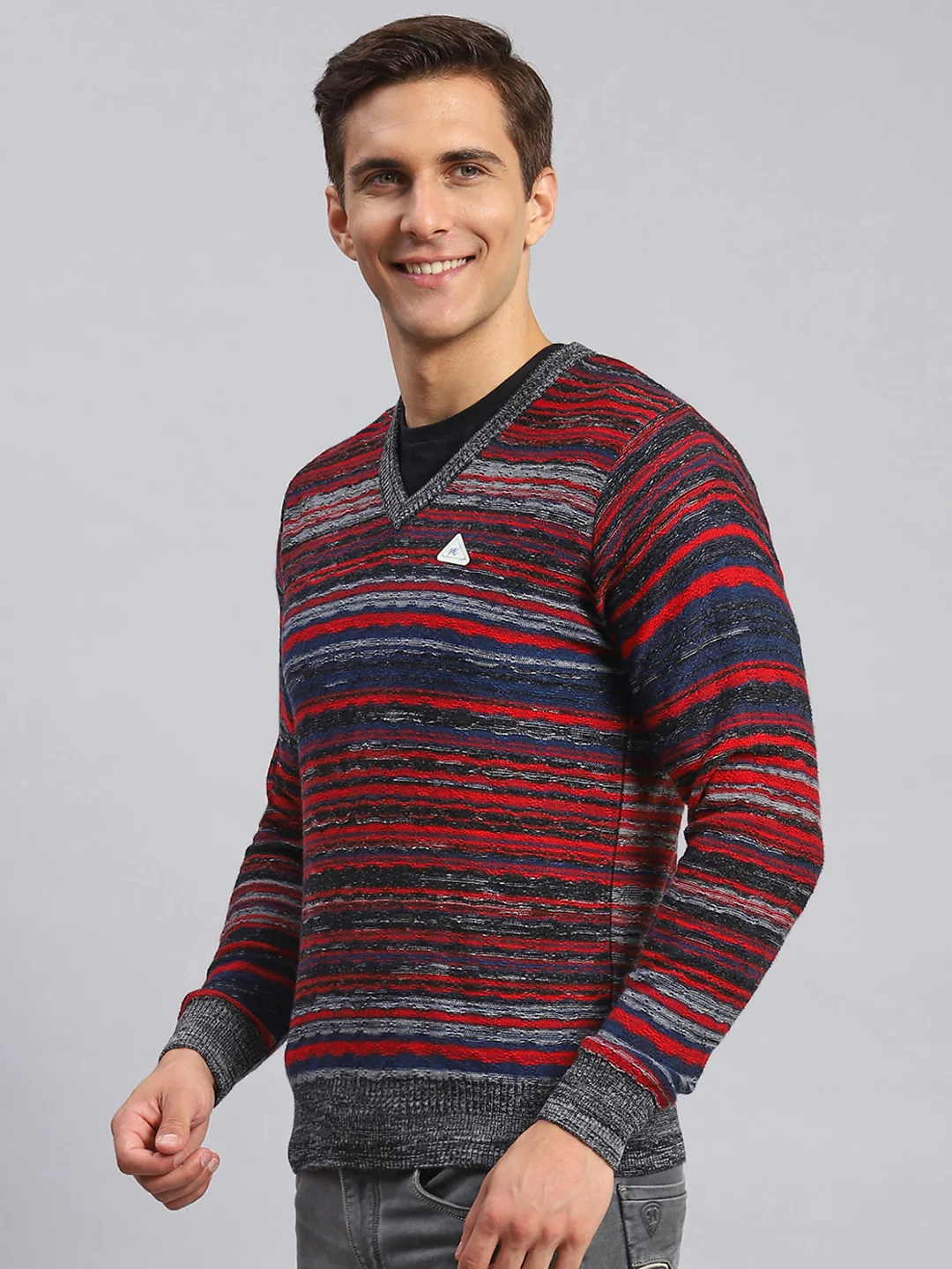 Men Multicolor Jaquard Wool blend Pullover - Image 4