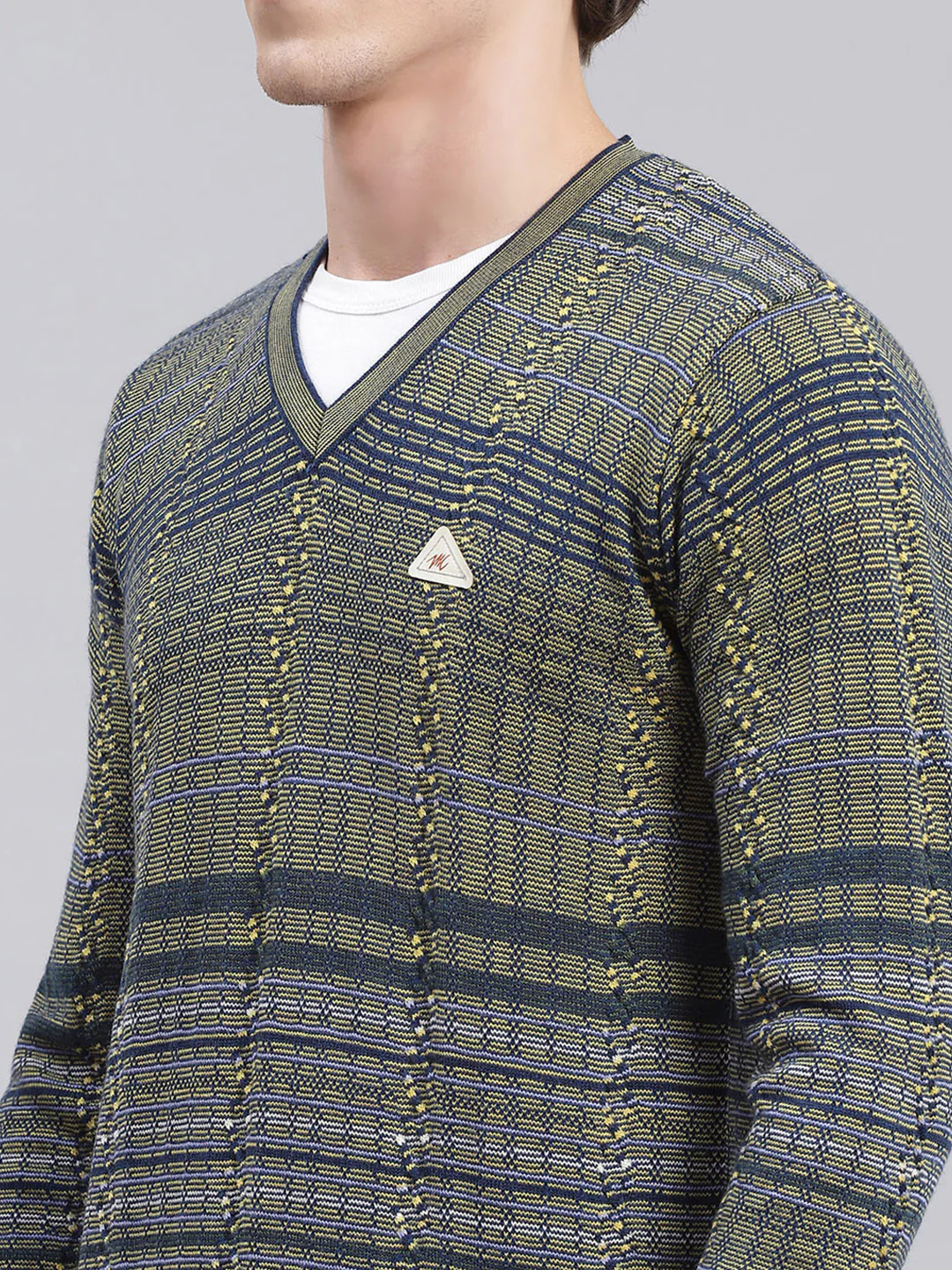 Men Multicolor Jaquard Wool blend Pullover - Image 6