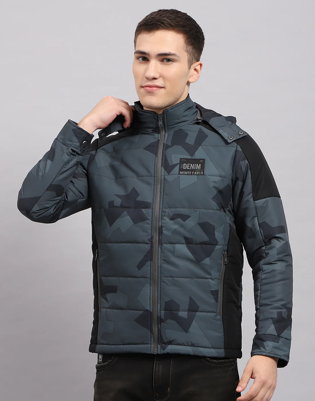 Men Multicolor Printed Hooded Full Sleeve Jacket - Image 2
