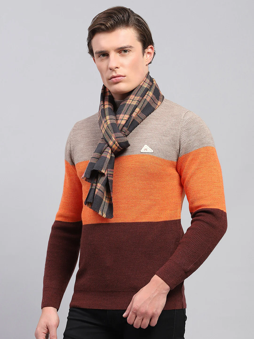 Men Multicolor Self Design Muffler - Image 3