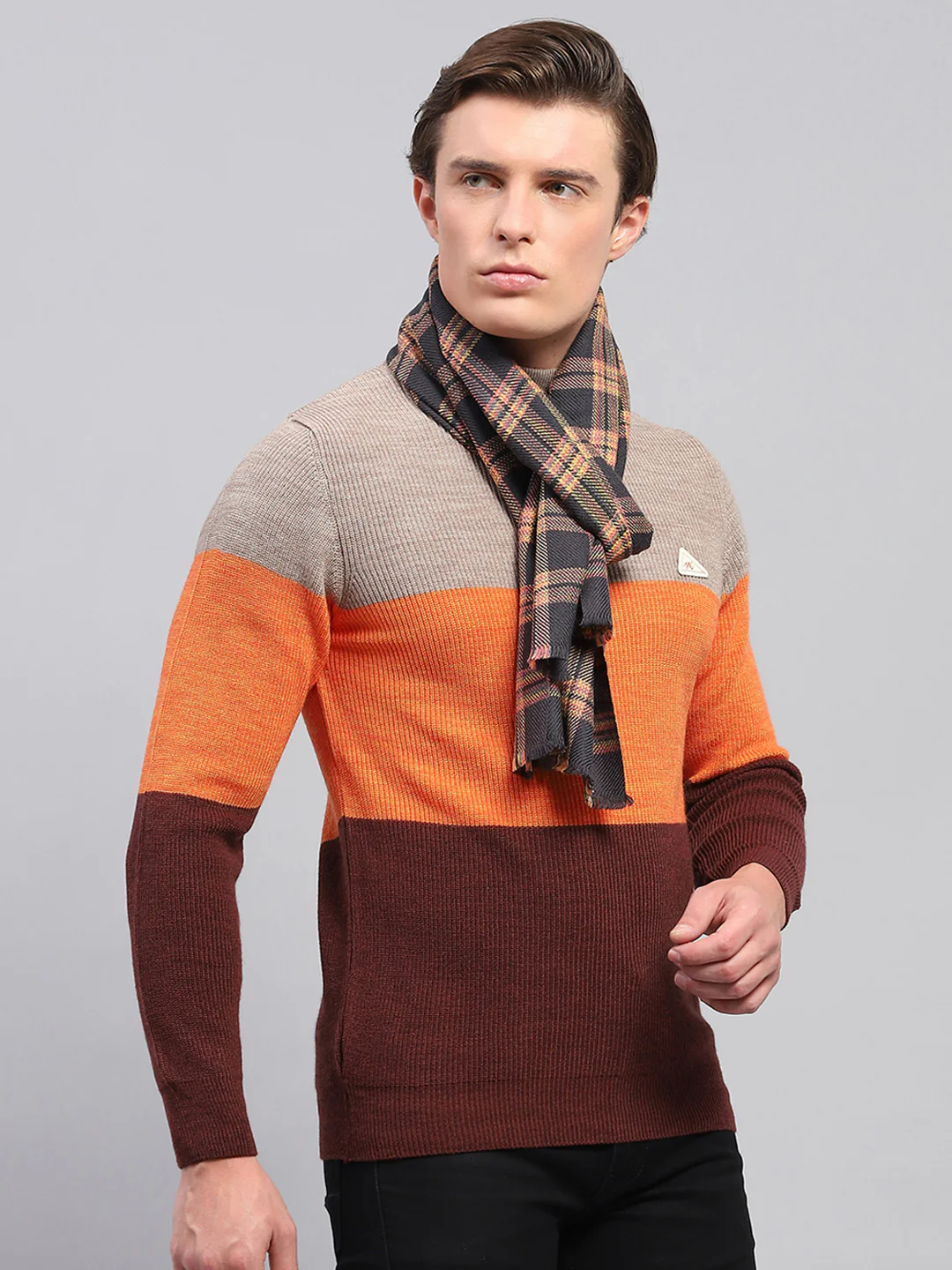 Men Multicolor Self Design Muffler - Image 4