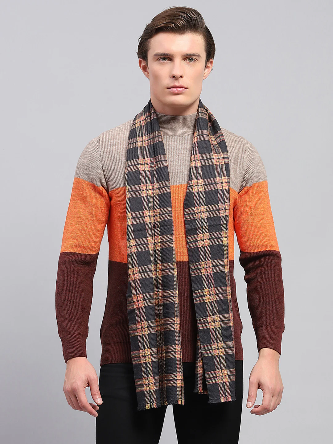 Men Multicolor Self Design Muffler - Image 5