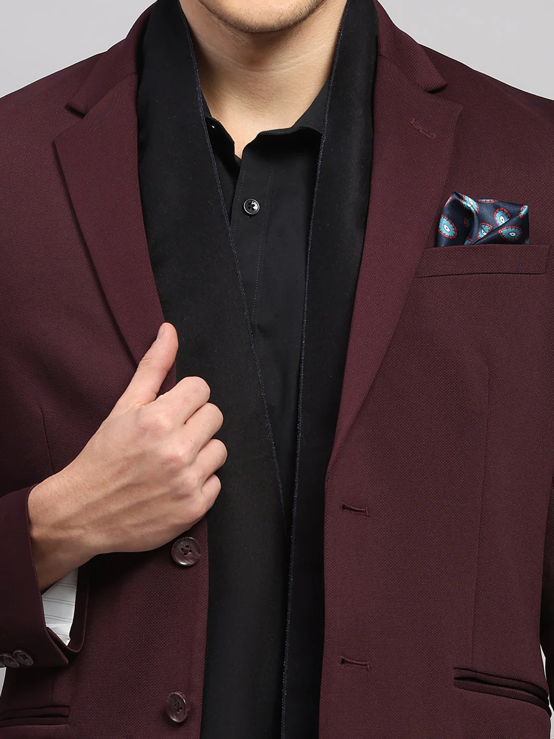 Men Multicolor Self Design Wool Muffler - Image 5