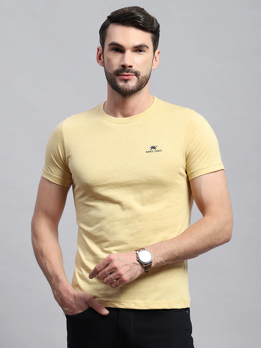 Men Multicolor Solid Round Neck Half Sleeve T-Shirt (Pack of 3) - Image 3