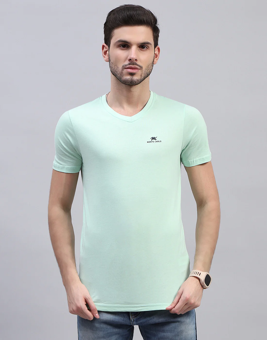 Men Multicolor Solid V Neck Half Sleeve T-Shirt (Pack of 3) - Image 11