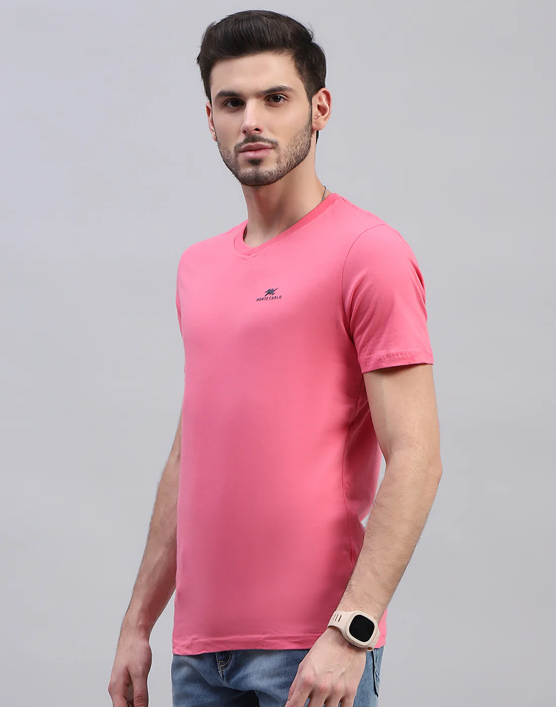 Men Multicolor Solid V Neck Half Sleeve T-Shirt (Pack of 3) - Image 9