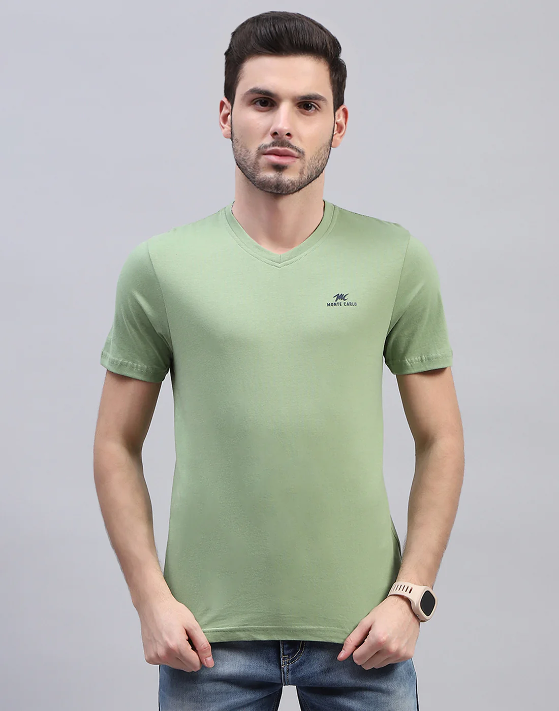 Men Multicolor Solid V Neck Half Sleeve T-Shirt (Pack of 3) - Image 11