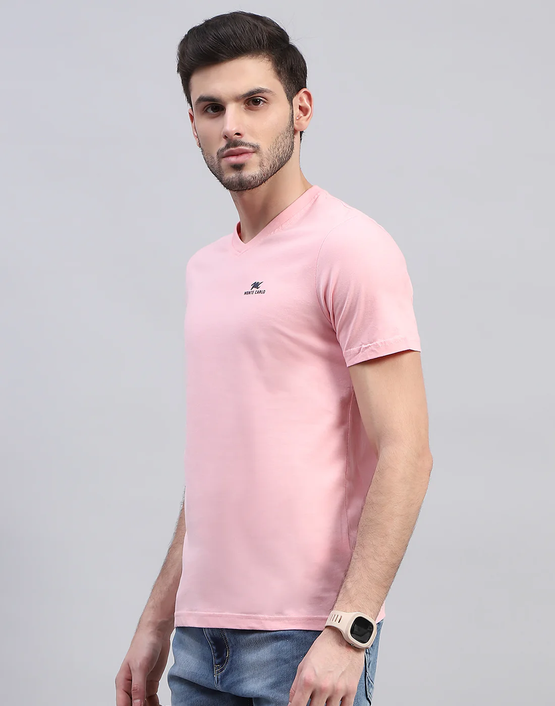 Men Multicolor Solid V Neck Half Sleeve T-Shirt (Pack of 3) - Image 5