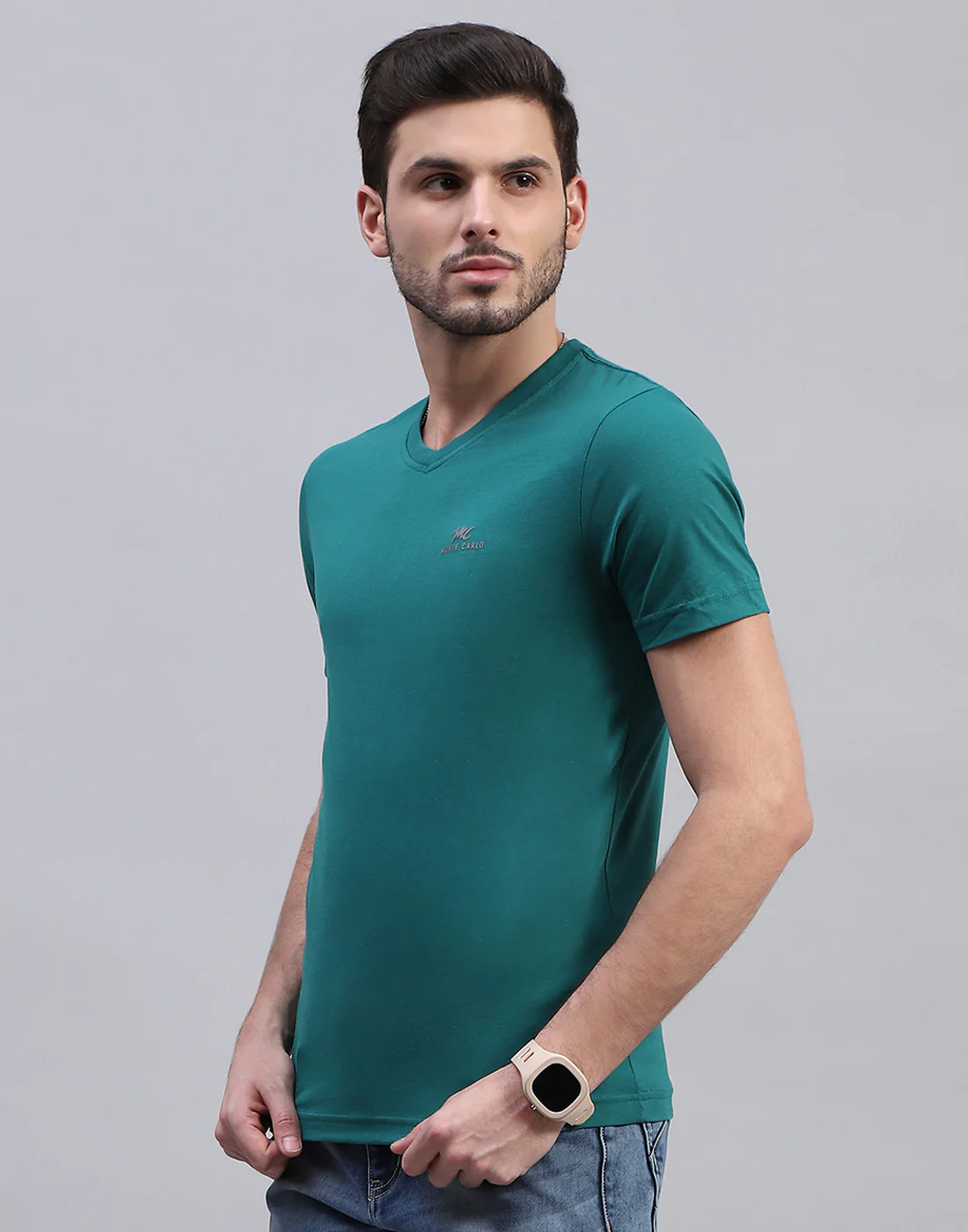 Men Multicolor Solid V Neck Half Sleeve T-Shirt (Pack of 3) - Image 12