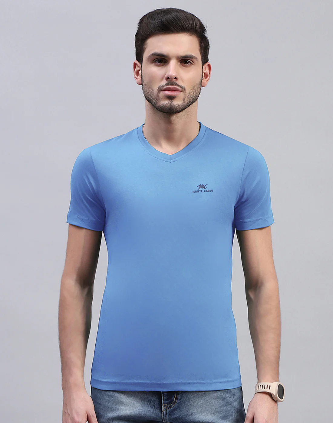 Men Multicolor Solid V Neck Half Sleeve T-Shirt (Pack of 3) - Image 4
