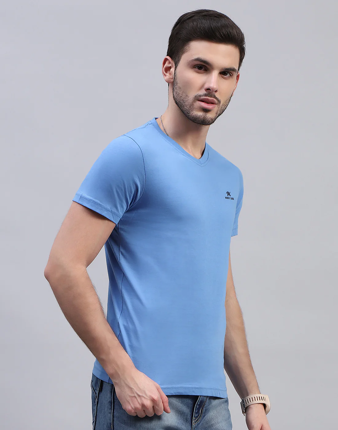 Men Multicolor Solid V Neck Half Sleeve T-Shirt (Pack of 3) - Image 6