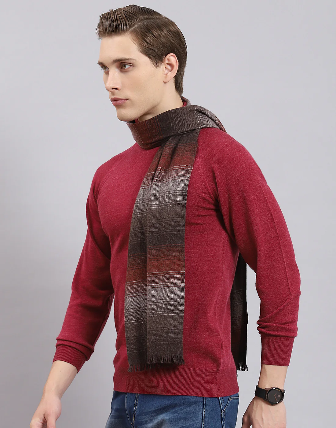 Men Multicolor Stripe Muffler - Image 4
