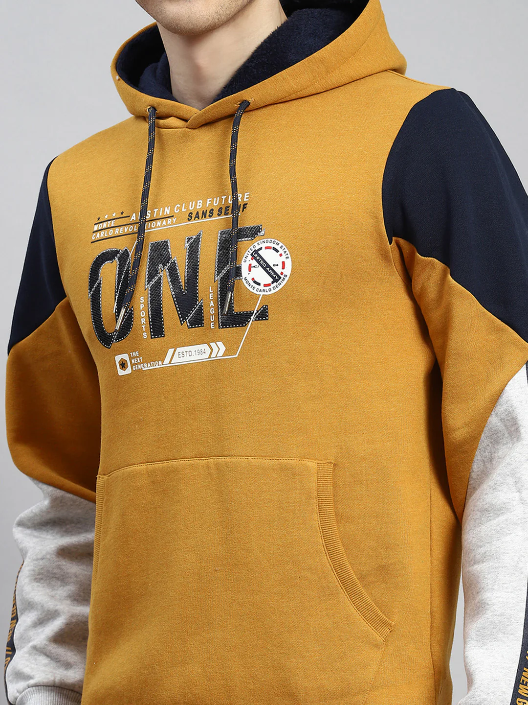 Men Mustard Plain Tracksuit - Image 6