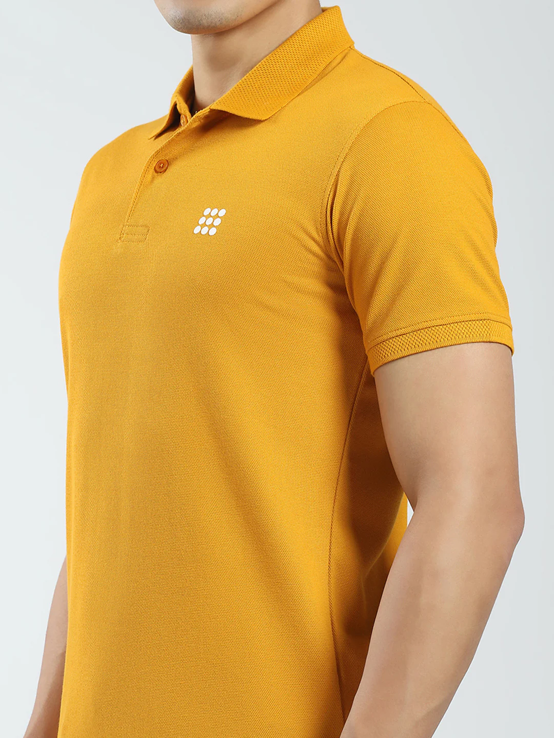 Rock.it Men Mustard Solid Collar Half Sleeve T-Shirt - Image 7