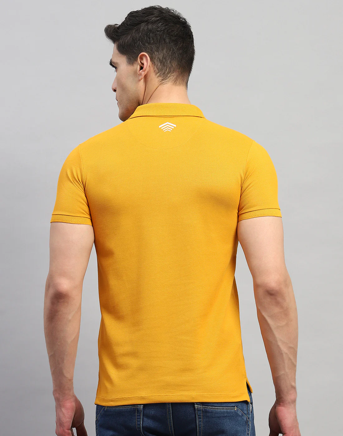Rock.it Men Mustard Solid Polo Collar Half Sleeve T-Shirt - Image 5