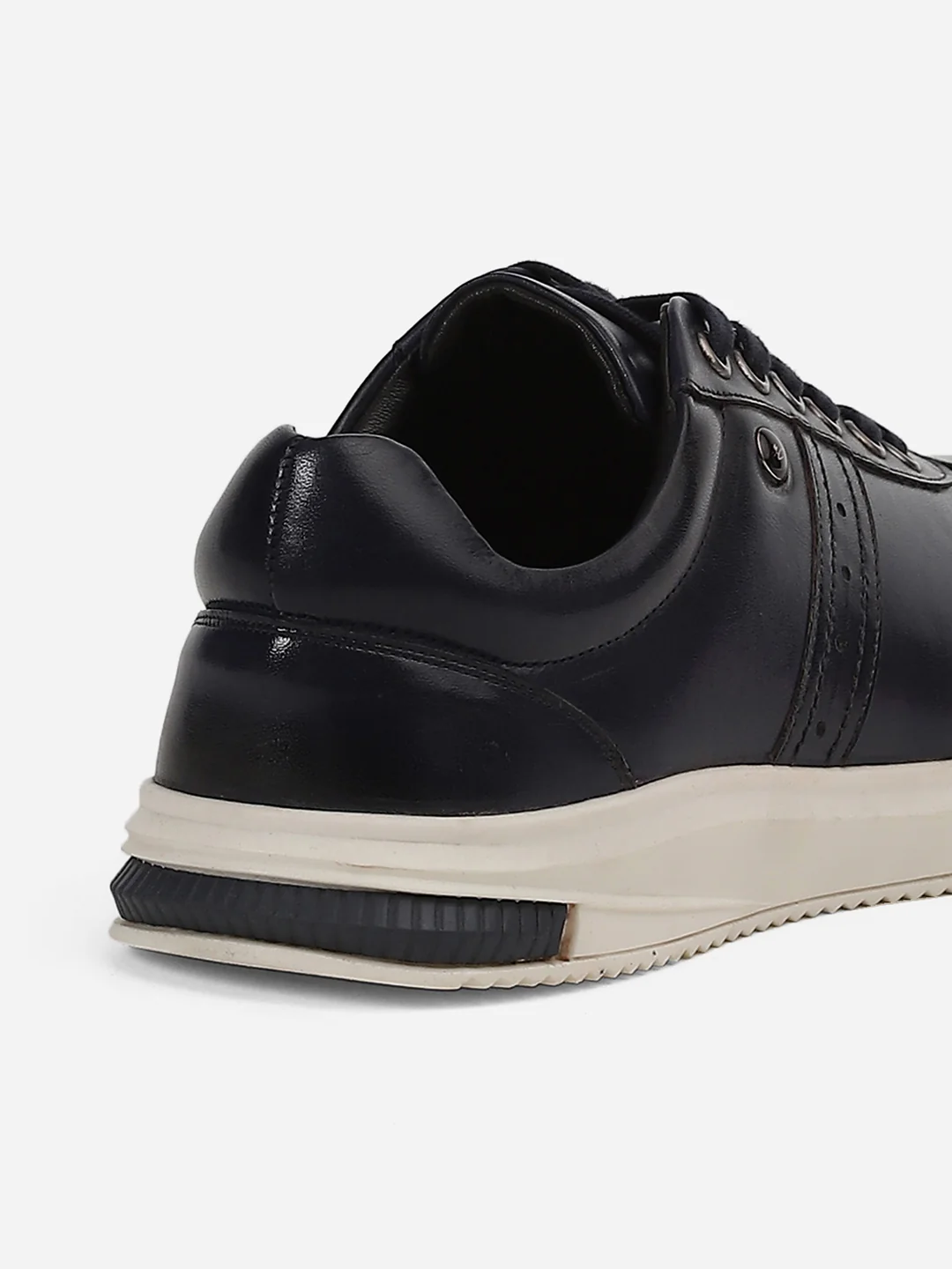 Men Navy Blue Lace-Up Genuine Leather Casual Sneaker - Image 10