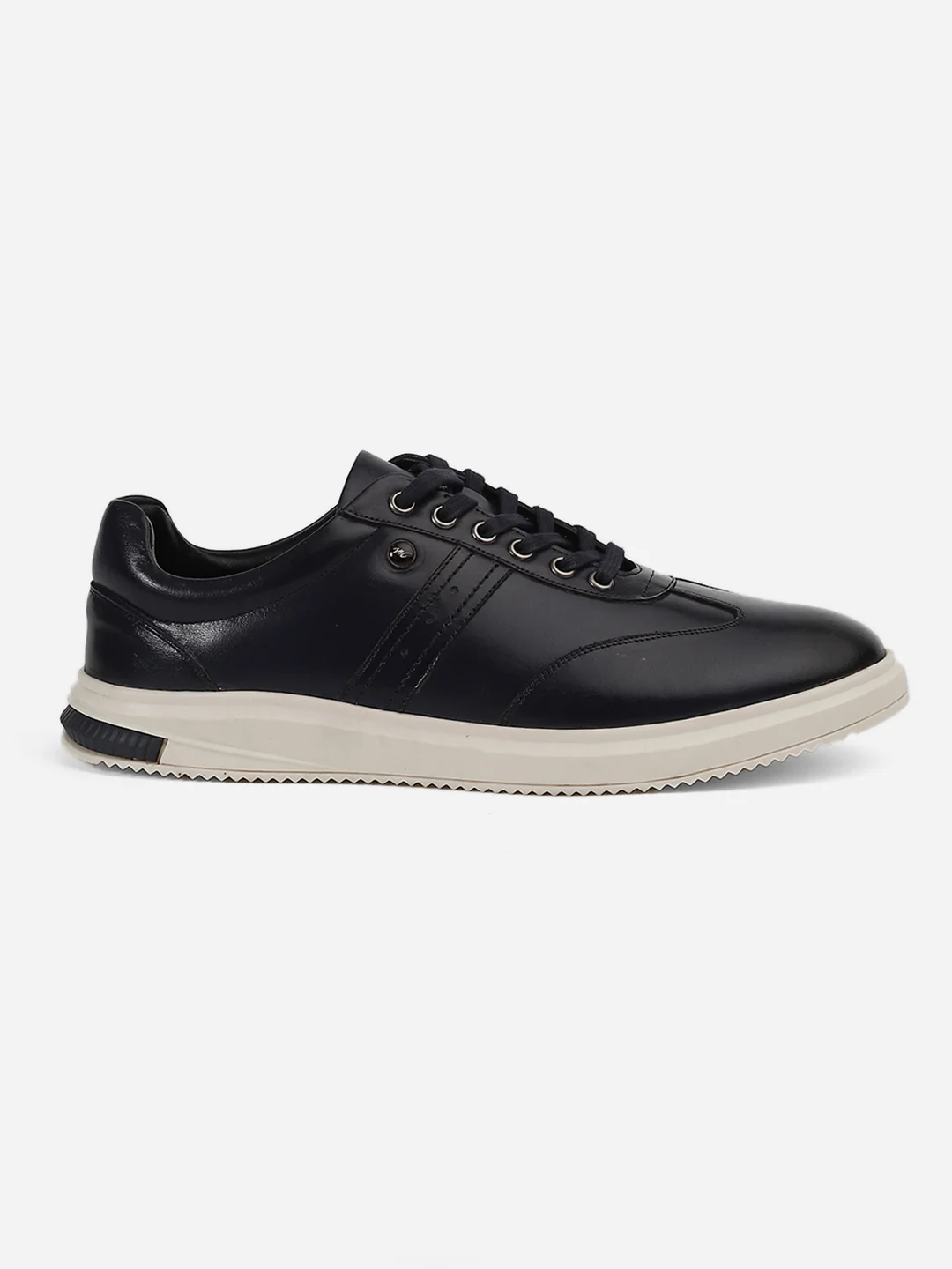 Men Navy Blue Lace-Up Genuine Leather Casual Sneaker - Image 6