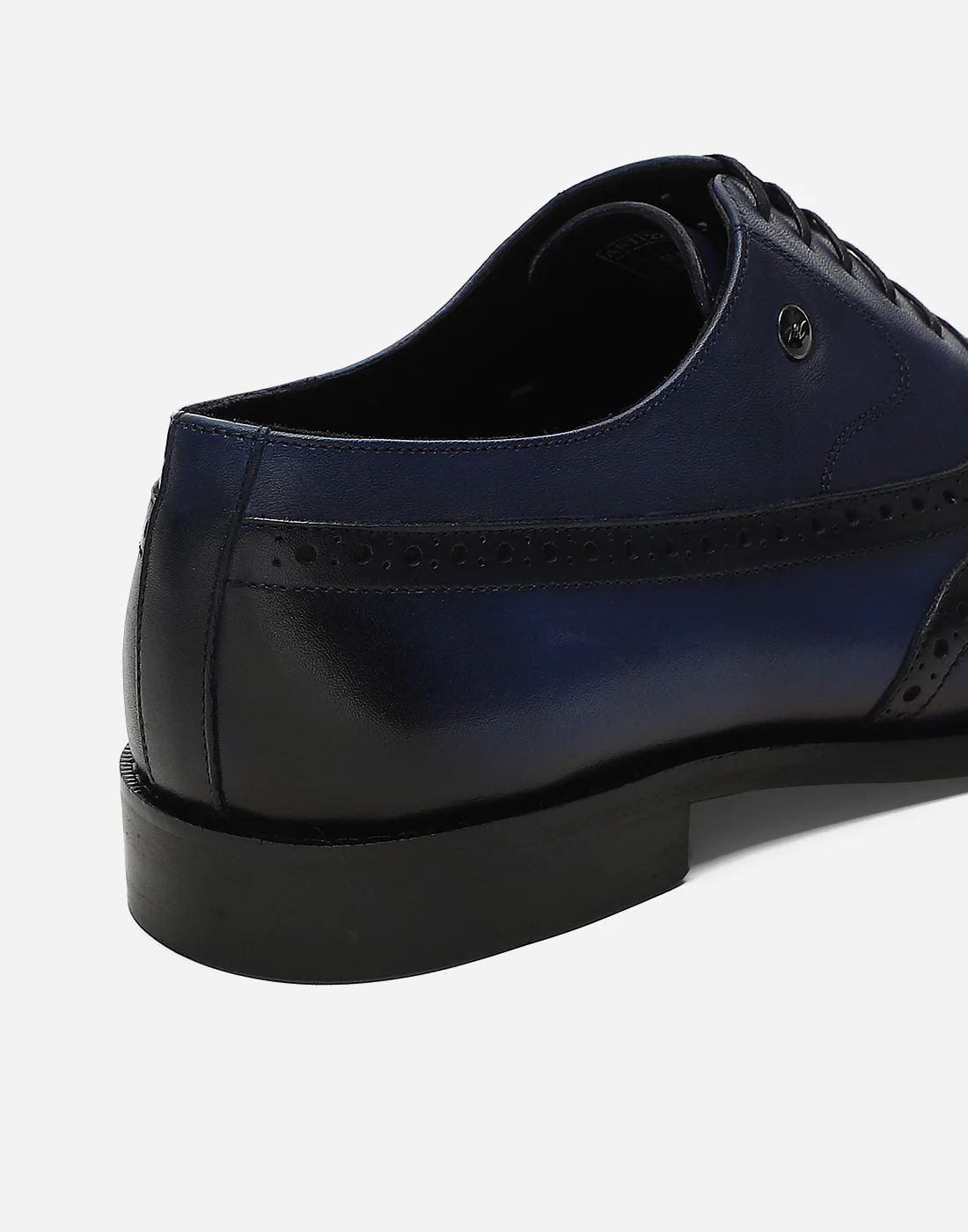 Men Navy Blue Lace Up Genuine Leather Formal Brogues - Image 9