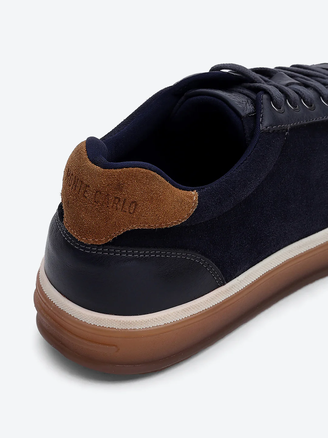 Men Navy Blue Lace Up Genuine Leather Sneaker - Image 9