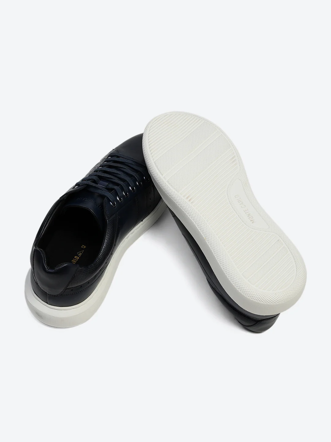 Men Navy Blue Lace Up Genuine Leather Sneaker - Image 8