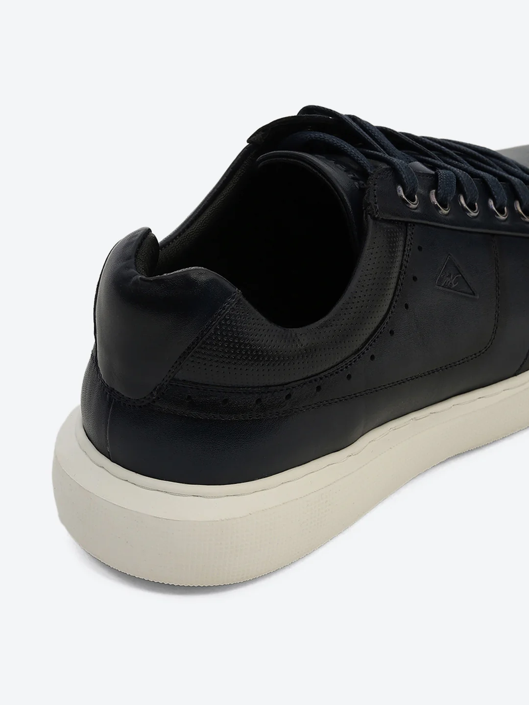 Men Navy Blue Lace Up Genuine Leather Sneaker - Image 9