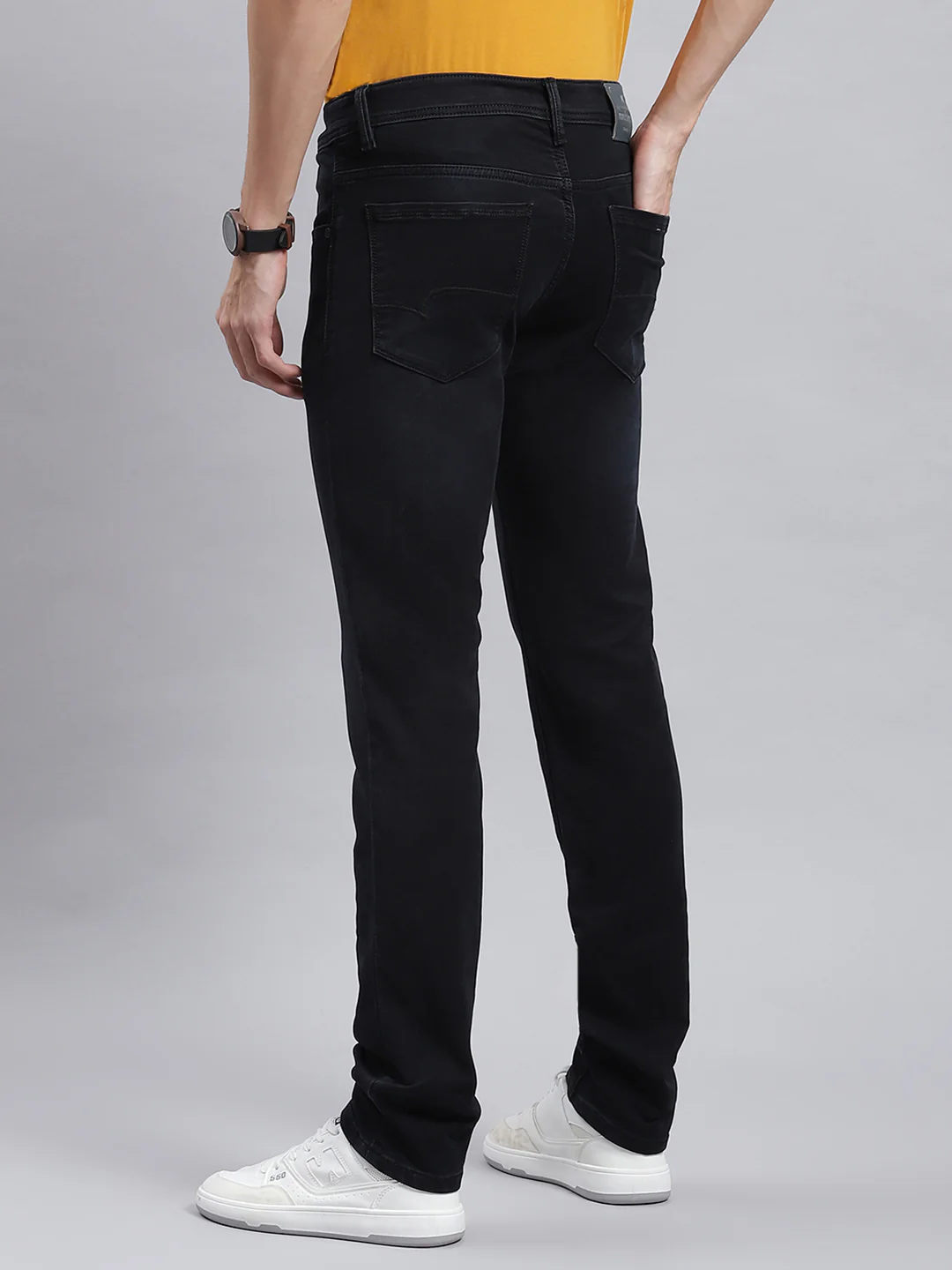 Men Black Narrow Fit Denim - Image 5