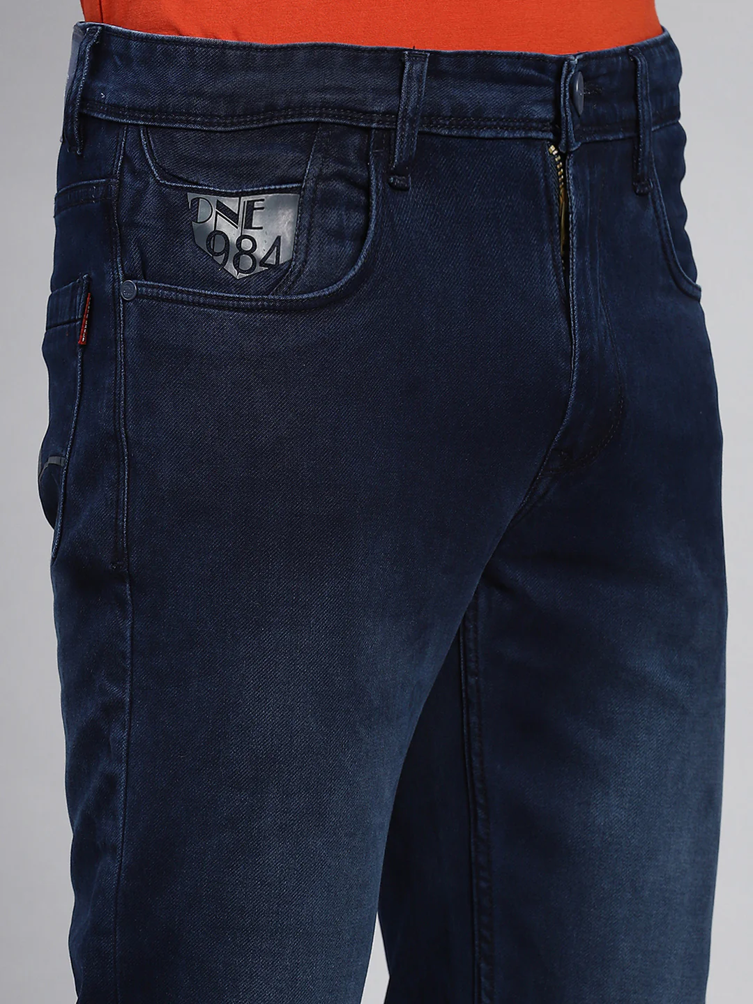 Men Navy Blue Narrow Fit Denim - Image 6