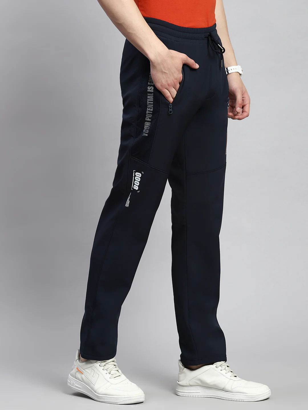 Men Navy Blue Plain Winter Lower - Image 3