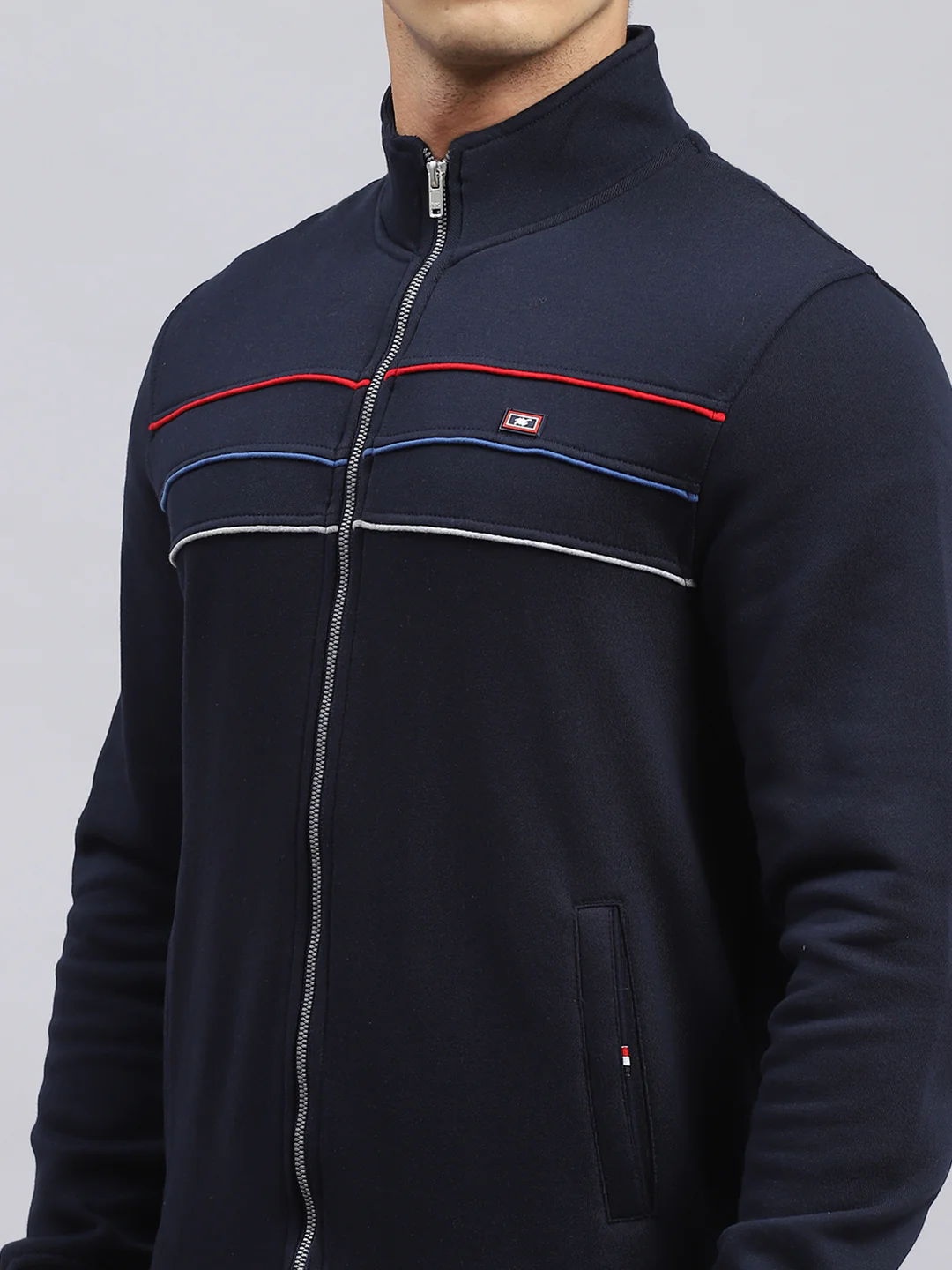 Men Navy Blue Plain Tracksuit - Image 6