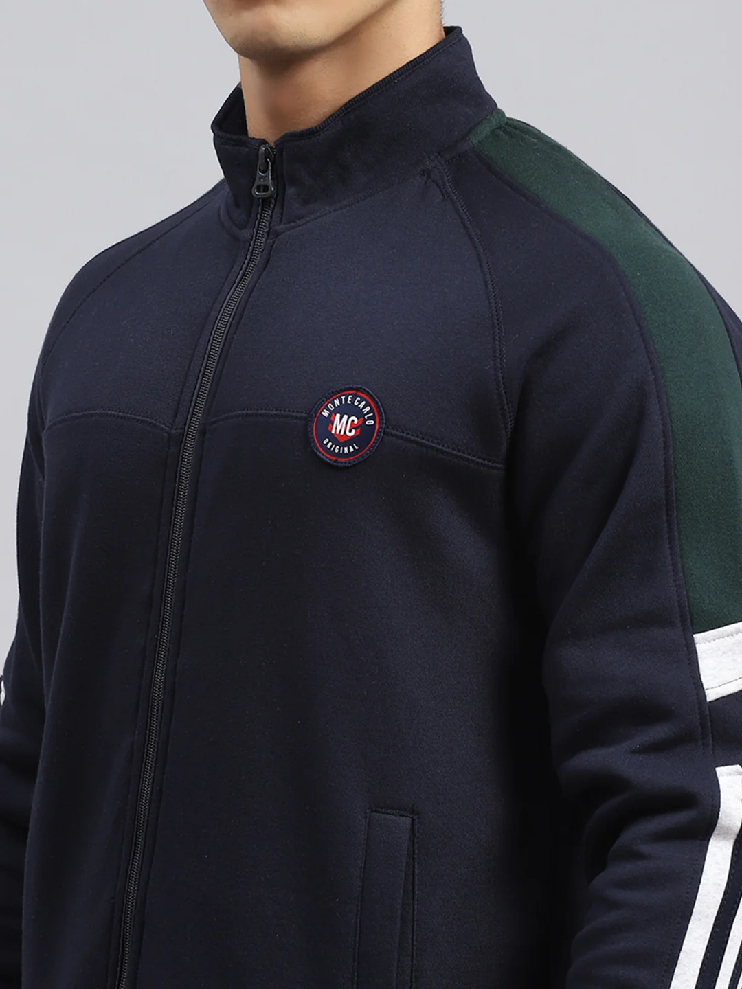 Men Navy Blue Plain Tracksuit - Image 6