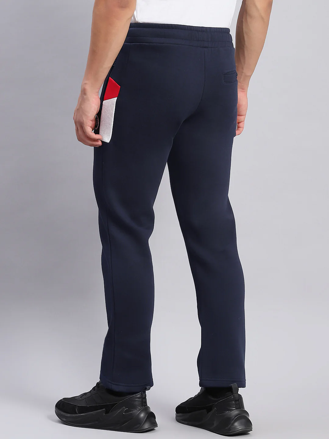 Men Navy Blue Printed Regular Fit Winter Lowers - Image 5