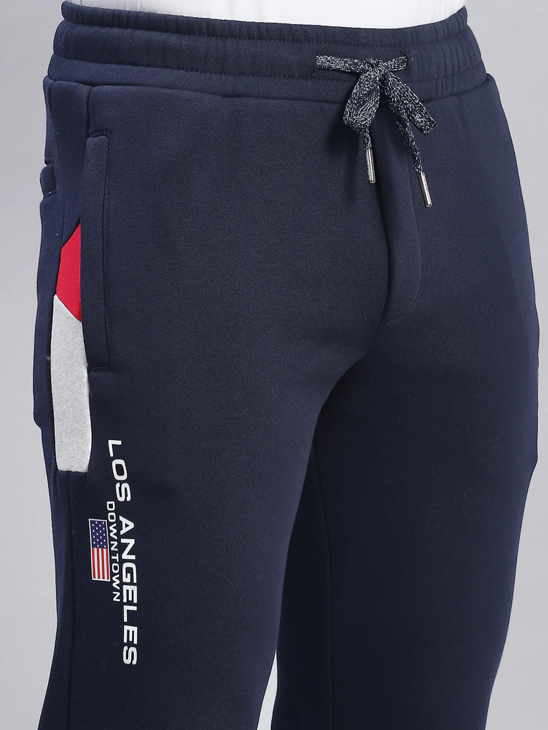 Men Navy Blue Printed Regular Fit Winter Lowers - Image 6