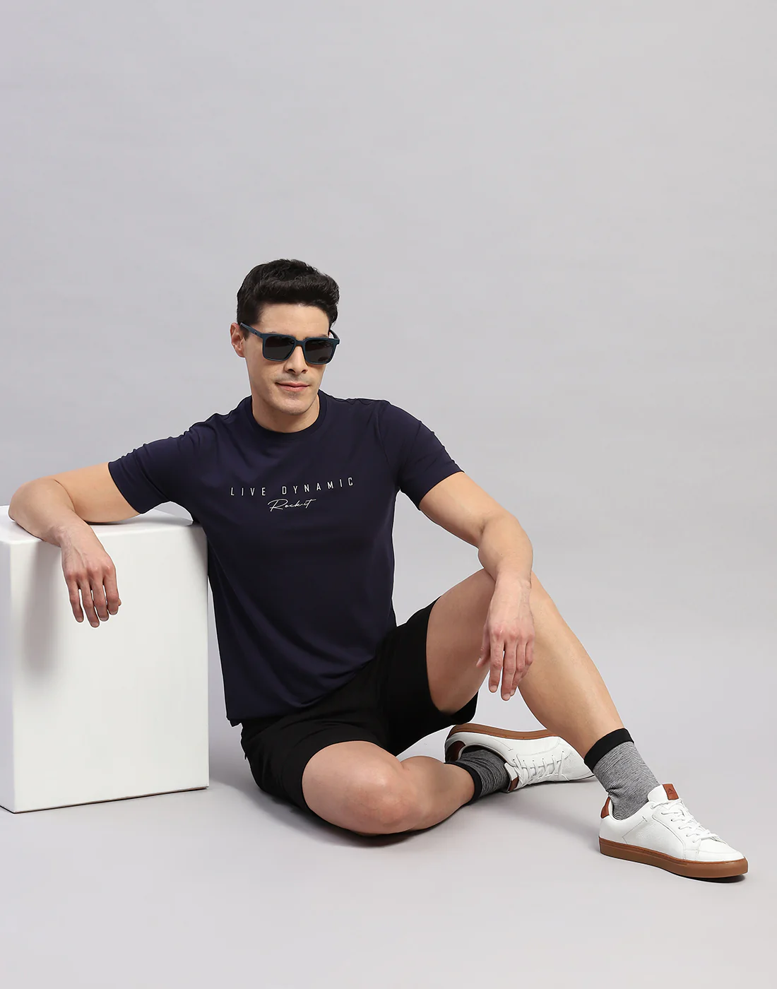 Rock.it Men Navy Blue Printed Round Neck Half Sleeve T-Shirt - Image 3
