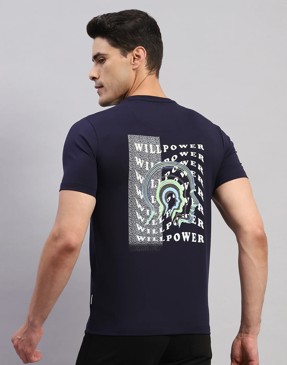 Rock.it Men Navy Blue Printed Round Neck Half Sleeve T-Shirt - Image 6