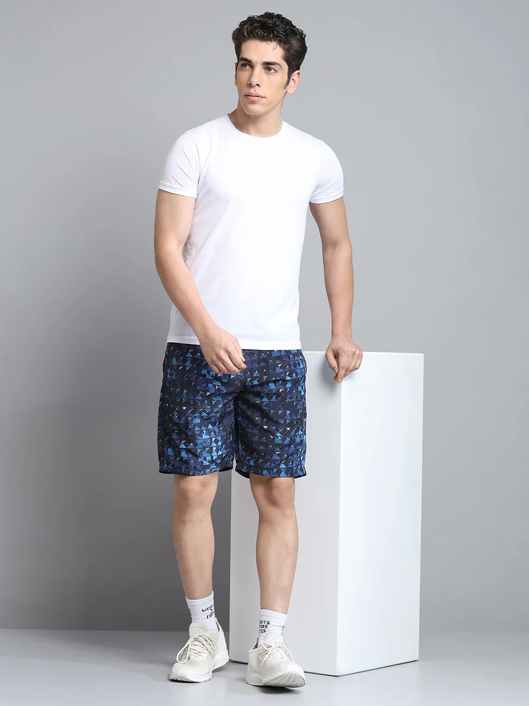 Men Navy Blue Printed Short - Image 2