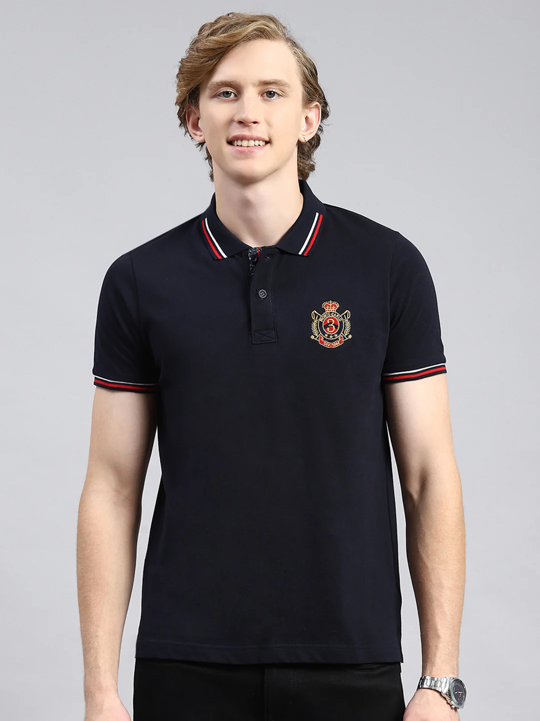 Men Navy Blue Printed T-Shirt - Image 2