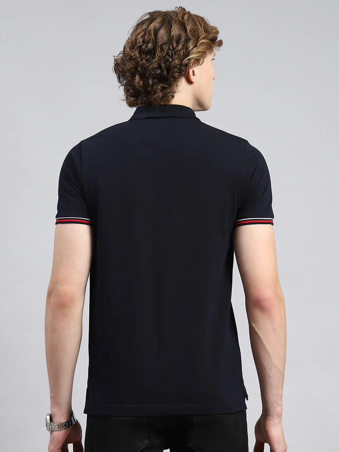 Men Navy Blue Printed T-Shirt - Image 5