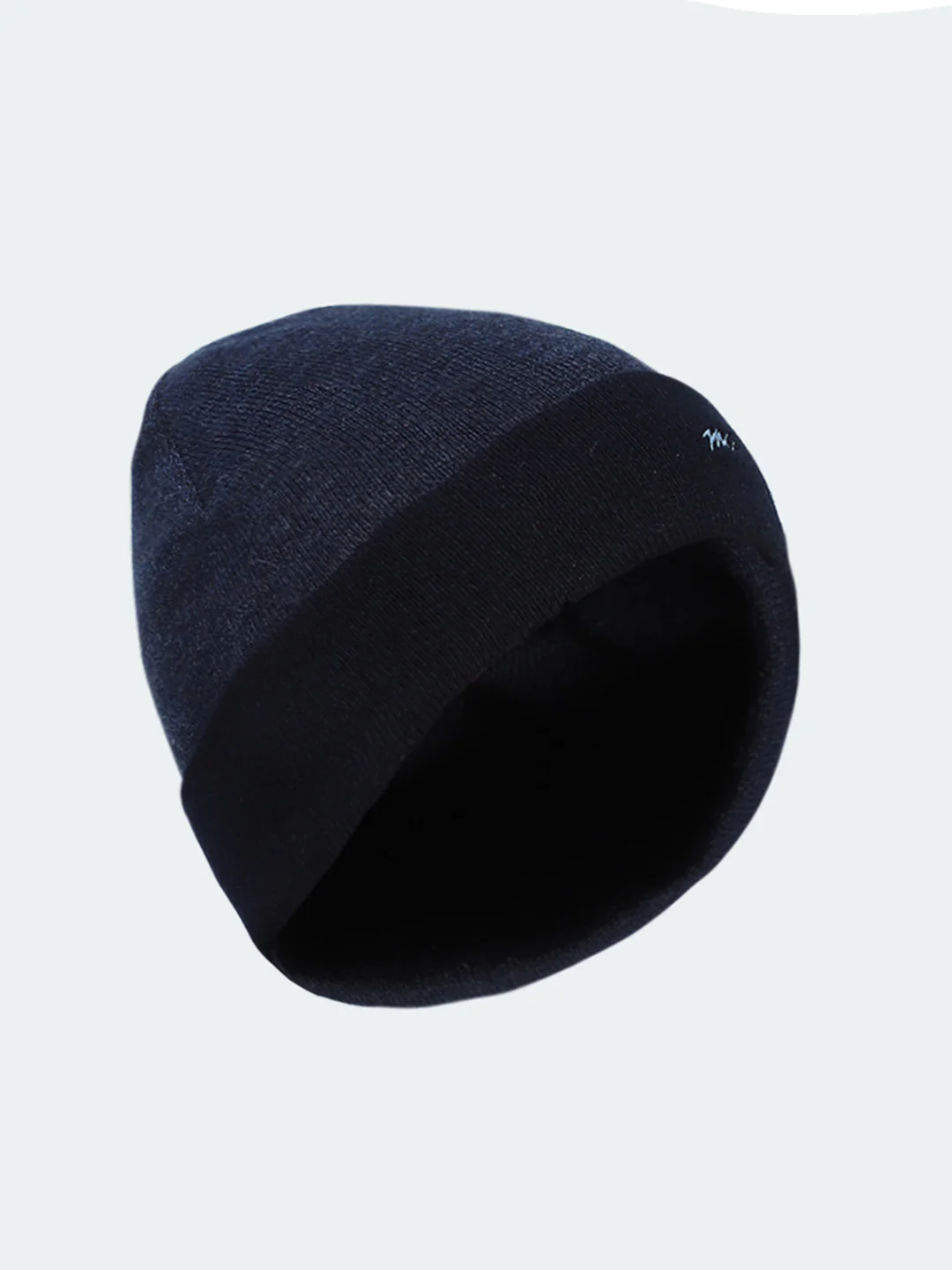 Men Navy Blue Self Design Cap - Image 2