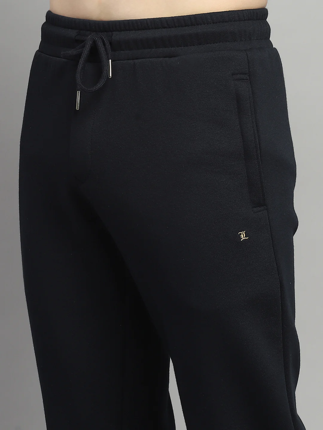 Men Navy Blue Self Design Collar Full Sleeve Winter Tracksuit - Image 9