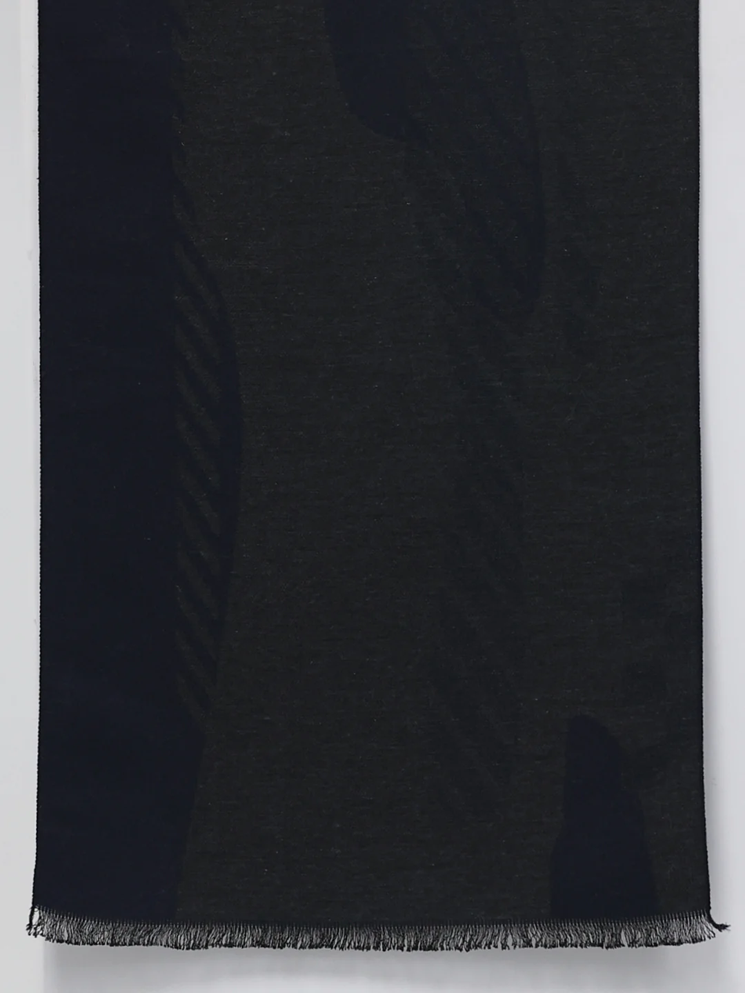 Men Navy Blue Self Design Wool Blend Muffler - Image 7