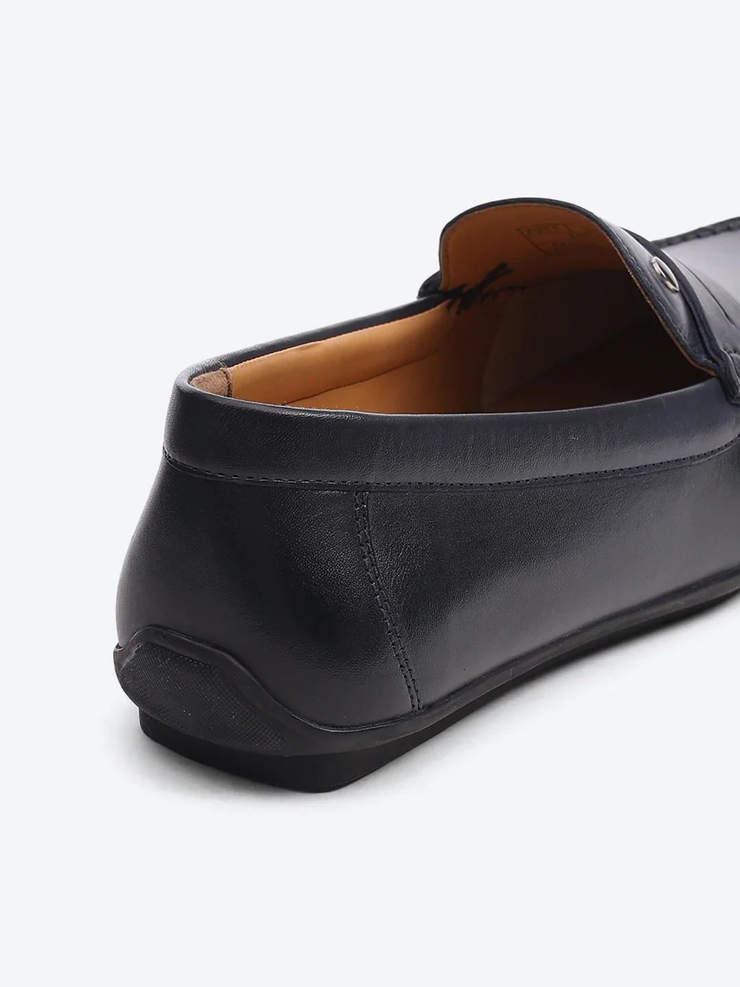 Men Navy Blue Slip on Genuine Leather Loafers - Image 9