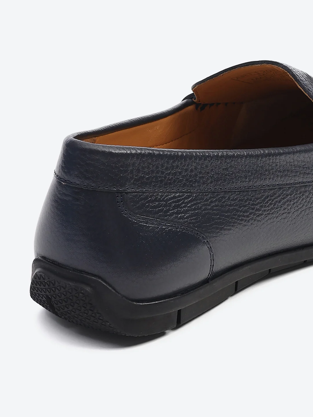 Men Navy Blue Slip on Genuine Leather Loafers - Image 9