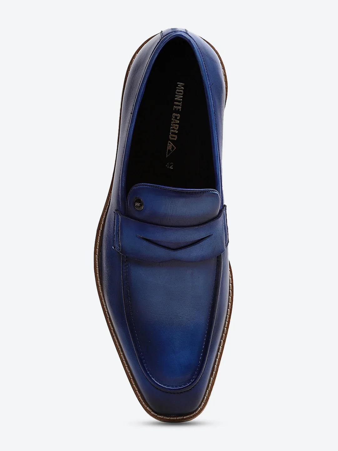 Men Navy Blue Slip on Leather Penny Loafers - Stylish Fashion Shoes - Image 6