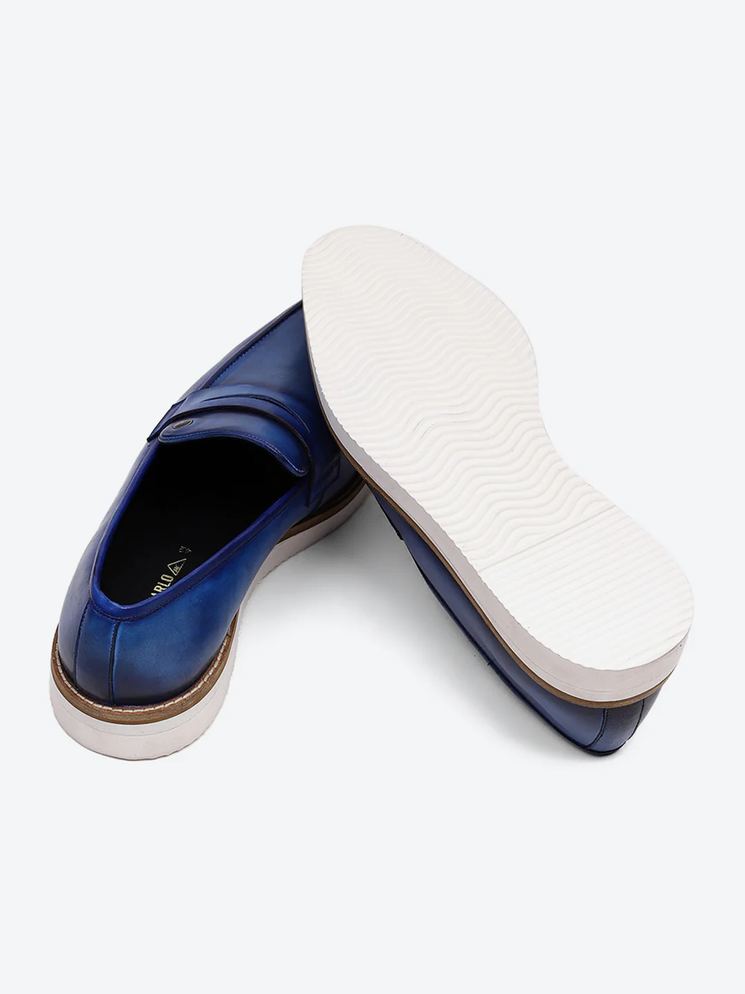 Men Navy Blue Slip on Leather Penny Loafers - Stylish Fashion Shoes - Image 8