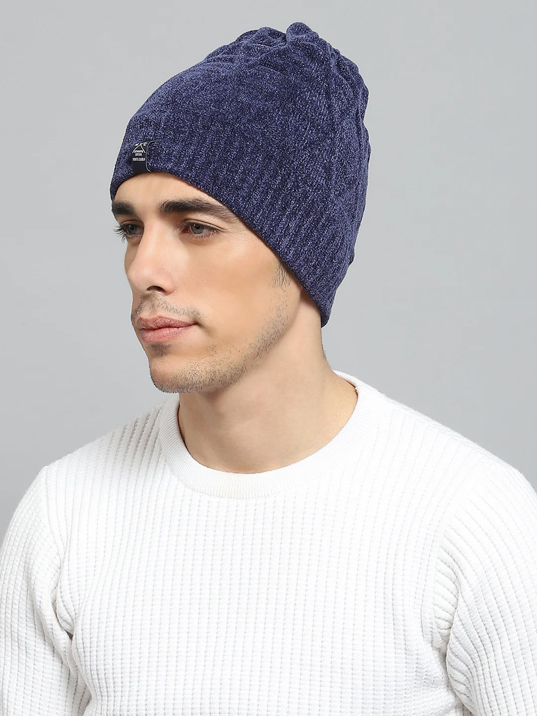 Men Navy Blue Solid Cap - Image 3