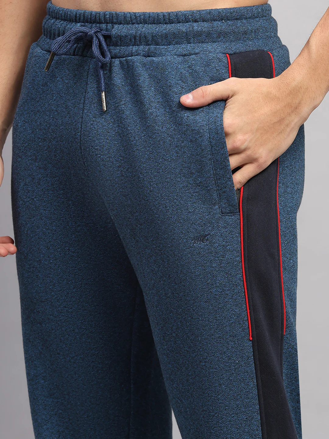Men Navy Blue Solid Collar Full Sleeve Winter Tracksuit - Image 8