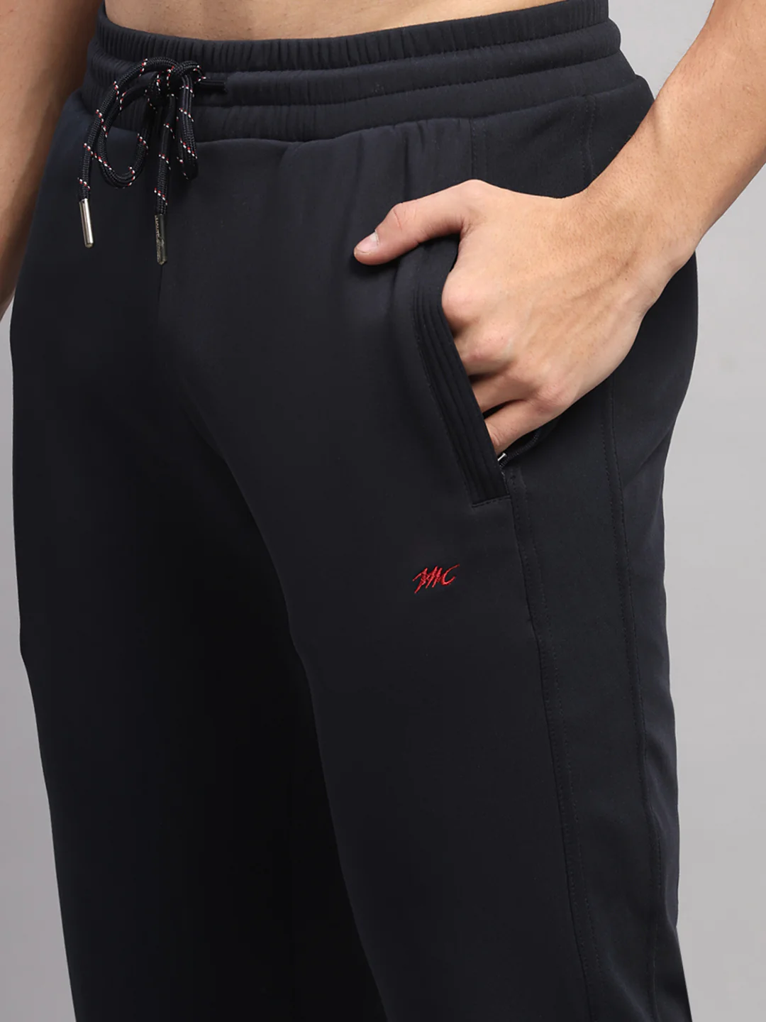 Men Navy Blue Solid Collar Full Sleeve Winter Tracksuit - Image 9
