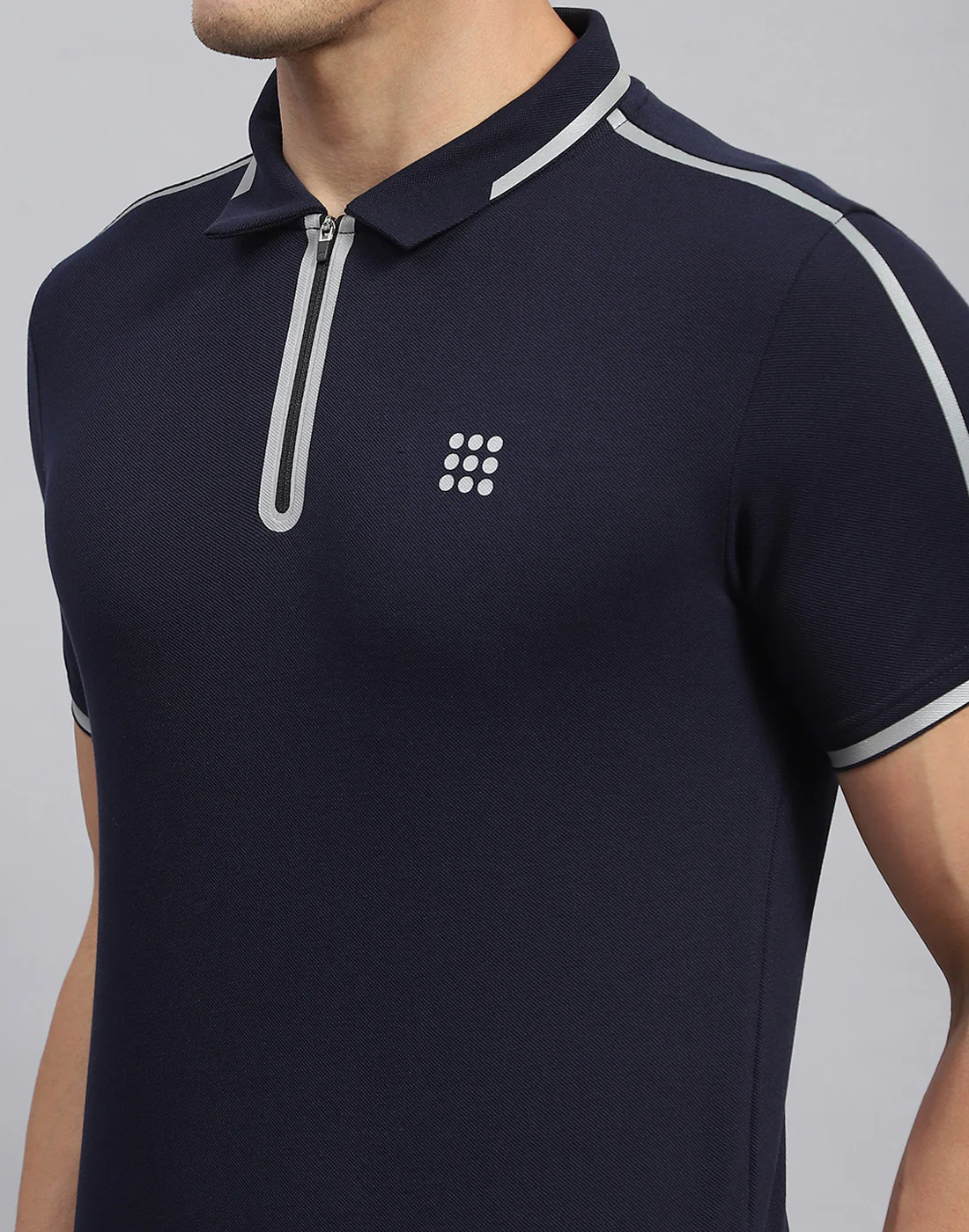 Rock.it Men Navy Blue Solid Collar Half Sleeve T-Shirt - Image 6